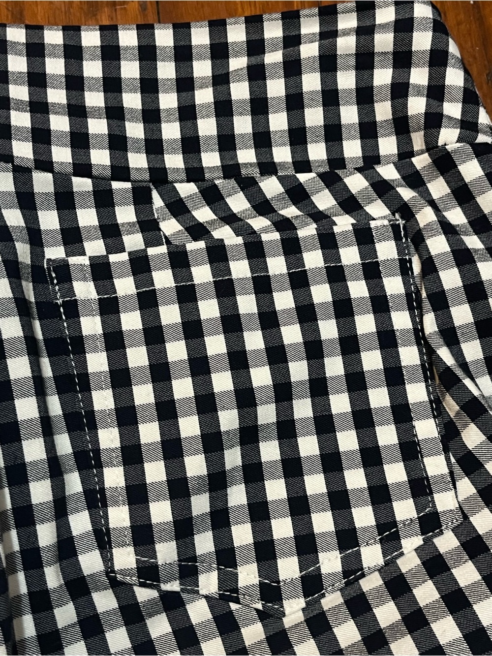 J. McLaughlin Women’s Navy and White Gingham Pull On Dress Pants Size 2 - Picture 6 of 7